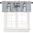 thumbnail image 1 of Snowman Christmas Valance Curtains for Kitchen Windows Let It Snow Winter Holiday Rod Pocket Window Treatment Toppers for Kitchen/Living Room/Bedroom/Bathroom, 54" X 18", Grey White, 1 of 5