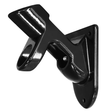 Anley Two-Position Flag Pole Holder | Mounting Bracket with Hardwares - Made of Cast Iron - Strong and Rust Free Coated - 1" Inner Diameter (Black)