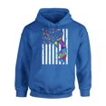 thumbnail image 1 of Awkward Styles USA Flag Autism Hoodie Autism Awareness Ribbon Sweater American Flag Colorful Sweatshirt for Men and for Women Support Autism Awareness Hooded Top Autistic Spectrum Awareness Sweater, 1 of 4
