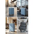 thumbnail image 3 of TRAVLR Ridge Ensemble de Bagages 3 Pcs Bleu Corail : Valise Rigide à Roulettes Pivotantes Résistante aux Impacts en PP, Sacs Enregistrés Extensibles, Cadenas TSA Intégré, Fermetures Éclair Antidéflagrantes, 20 Po 24 Po 28 Po, 3 of 6