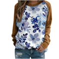 thumbnail image 1 of Sweat-shirts à Col Rond pour Femmes Pulls Décontractés Imprimés à Fleurs Ample Sweat-Shirt Doux Automne Vêtements, 1 of 3
