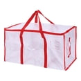 thumbnail image 1 of Sac de Rangement pour Arbre de Noël Sac de Rangement pour Couvertures Capacité de Charge Élevée Déménagement Grande Capacité Transparent avec Poignée Portable Robuste Pliable Multifonction Couette Organisateur de Vêtements Sac de Rangement Organisateur, 1 of 8