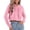 Pink, variant on Aocisk Cropped Hoodie Women Casual and Fashionable Short Hooded Sweatshirt with Pockets Light Long Sleeve for Streetwear Hot Pink L
