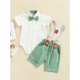 thumbnail image 3 of Costume de Gentleman pour Bébé, Combinaison à Manches Courtes avec Col à Revers et Boutons pour Enfants, Chemise à Bretelles et Pantalon, 3 of 9