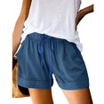 thumbnail image 2 of Womens Comfy Drawstring Splice Casual Elastic Waist Pocketed Loose Shorts Pants, 2 of 4