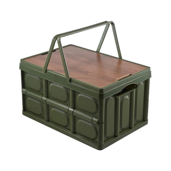 Foldable Multifunctional Storage Box, Portable Camping Organizer with Removable Tarpaulin, Durable Plastic Design for Car, Home, or Outdoor Gear Organization