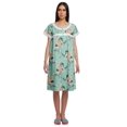 thumbnail image 1 of Moomaya Short Sleeve Nightdress For Ladies Printed Button Placket Nightwear, 1 of 4