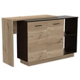 thumbnail image 1 of FM FURNITURE Aspen Kitchen Island with 2 Shelves Engineered Wood Brown, 1 of 9