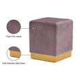 thumbnail image 3 of Meridian Furniture Jax Contemporary Velvet Ottoman/Stool in Pink, 3 of 8