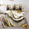 thumbnail image 1 of YST Marble King 7-Piece Comforter Set, Abstract Marble Design with Gold Metallic Print, Queen, 1 of 4