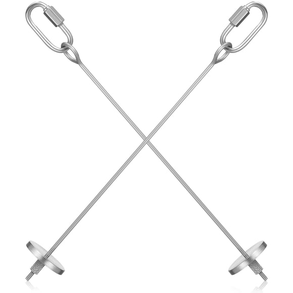 FRCOLOR bird skewer Stainless Steel Bird Skewers for Cage Silver Color 2 Pcs 6.3 Inches Long,8.86"X1.18"X1.18"
