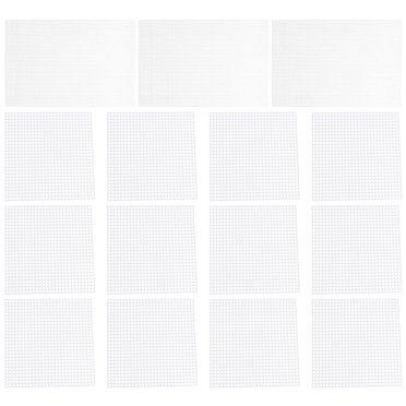 CIMAXIC 15 Pcs in 1 Set Mesh Plastic Canvas Sheets Cross Stitch Sewing Plastic Canvas Sheets for Embroidery Acrylic Yarn Crafting Knit and Crochet Projects DIY Coaster