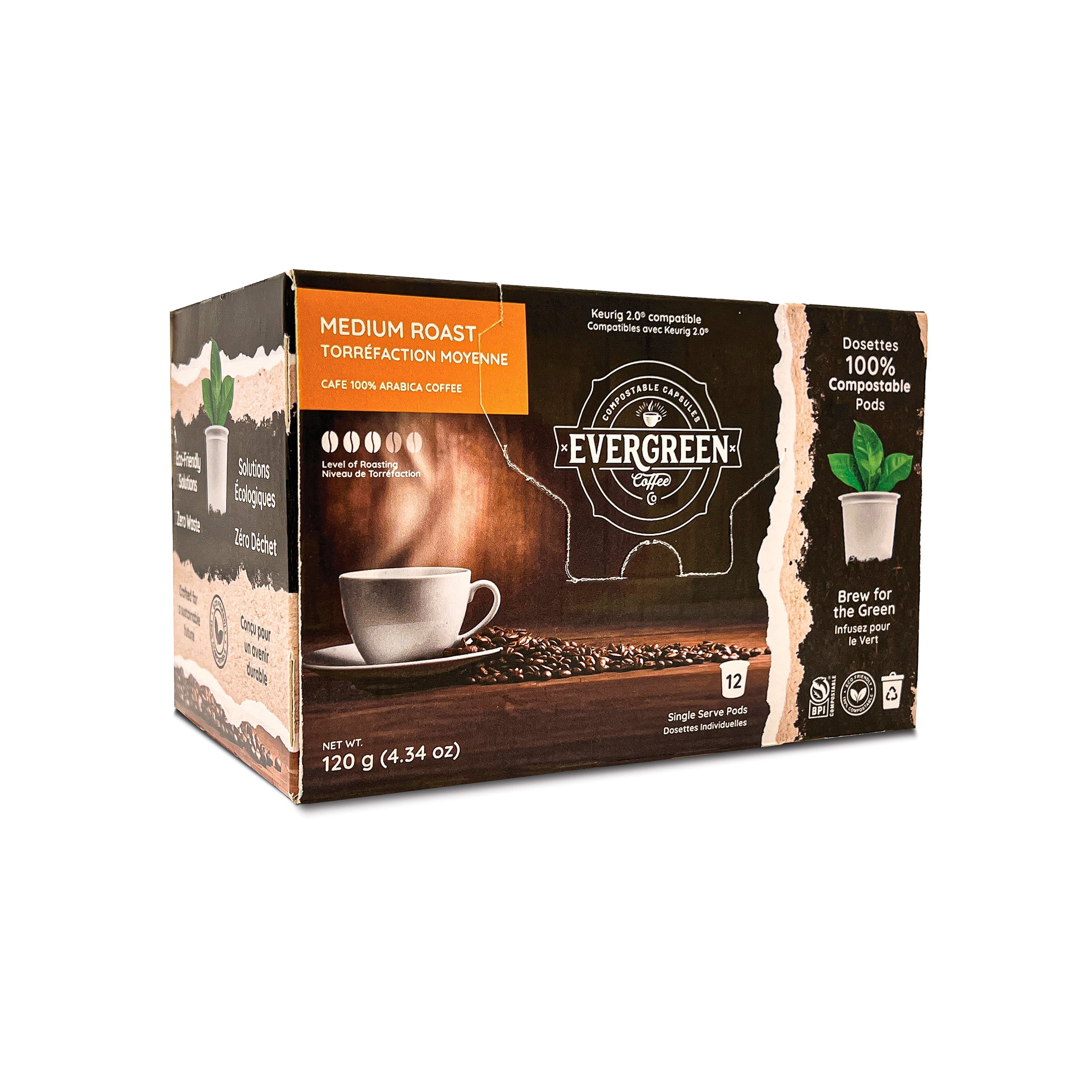 72 Medium Roast Medium Blend Compostable Single Serve Coffee Pods