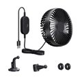 thumbnail image 3 of veasfak USB Car Cooling Fan Adjustable for Sedan Backseat Dashboard Van Black, 3 of 9