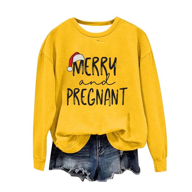 Birdeem Chandail de Noël pour Femmes Col Rond Imprimé Ample Manches Longues Sans Capuche