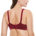 thumbnail image 3 of Wingslove Women's Full Coverage Plus Size Bra Non Padded Wireless Minimizer Bra, Wine Red 50G, 3 of 7