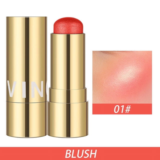 Heliisoer 3 In 1 Multi Stick Blush For Cheeks & Lip Tint & Eyeshadow Makeup,SCream Blush Stick + Highlighter Stick + Bronzer / Complete Face Make Up