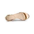thumbnail image 4 of BLISSFUL STEP Women's Open Toe Ankle Strap Buckle Block Heels Glitter Sandals Gold 9, 4 of 8