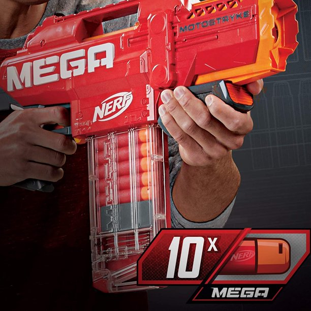 NERF Mega Motostryke Motorized Dart Blaster 10 Official Mega Darts