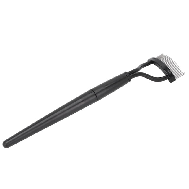 Black Eyelash Comb, Folding Reusable Stainless Steel Eyelash Separator With Cover Cosmetic Tool