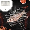 thumbnail image 1 of Fish Grill Basket, Fish Grilling Rack For Grill, Thickened Stainless Steel Vertical Bar Grilled Fish Clip Vegetable Clip Mesh Clip Grilled Meat Clip Barbecue Mesh Barbecue Tool, 1 of 6