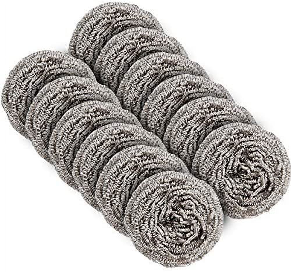 Pack of 12 Stainless Steel Scratching Sponges, Scrubbing Sponges