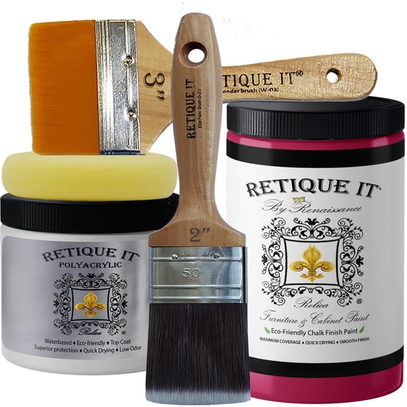 Retique It Peinture à la Craie pour Meubles par Renaissance Bricolage, Ensemble de 6 Pcs, 54 Cerise, 32 Onces