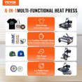 thumbnail image 2 of VEVOR 8 in 1 Heat Press Machine 15x15 in 30oz Tumbler Press T-Shirts Black+Blue, 2 of 9