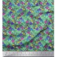 thumbnail image 1 of Soimoi Velvet Fabric Leaves & Bell Floral Print Sewing Fabric Yard 58 Inch Wide, 1 of 3