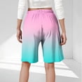 thumbnail image 3 of Plebaso Womens Casual Shorts Knee Length Drawstring Shorts Gradient Color Summer Wide Leg Shorts S-5XL, 3 of 6