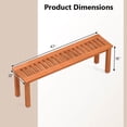 thumbnail image 3 of Costway 1 PCS 47 Inch Patio Wood Bench 2-Person Backless Bench with Slatted Seat Teak, 3 of 9