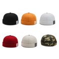 thumbnail image 3 of Casquette de Marin à Imprimé 3 Rayures, Chapeaux Beanie, Chapeau Universel, Mode Homme, Style INS, Casquettes Chaudes de Docker, Chapeau Rond Sans Bord Élégant, Bonnet pour Rouge, 3 of 8