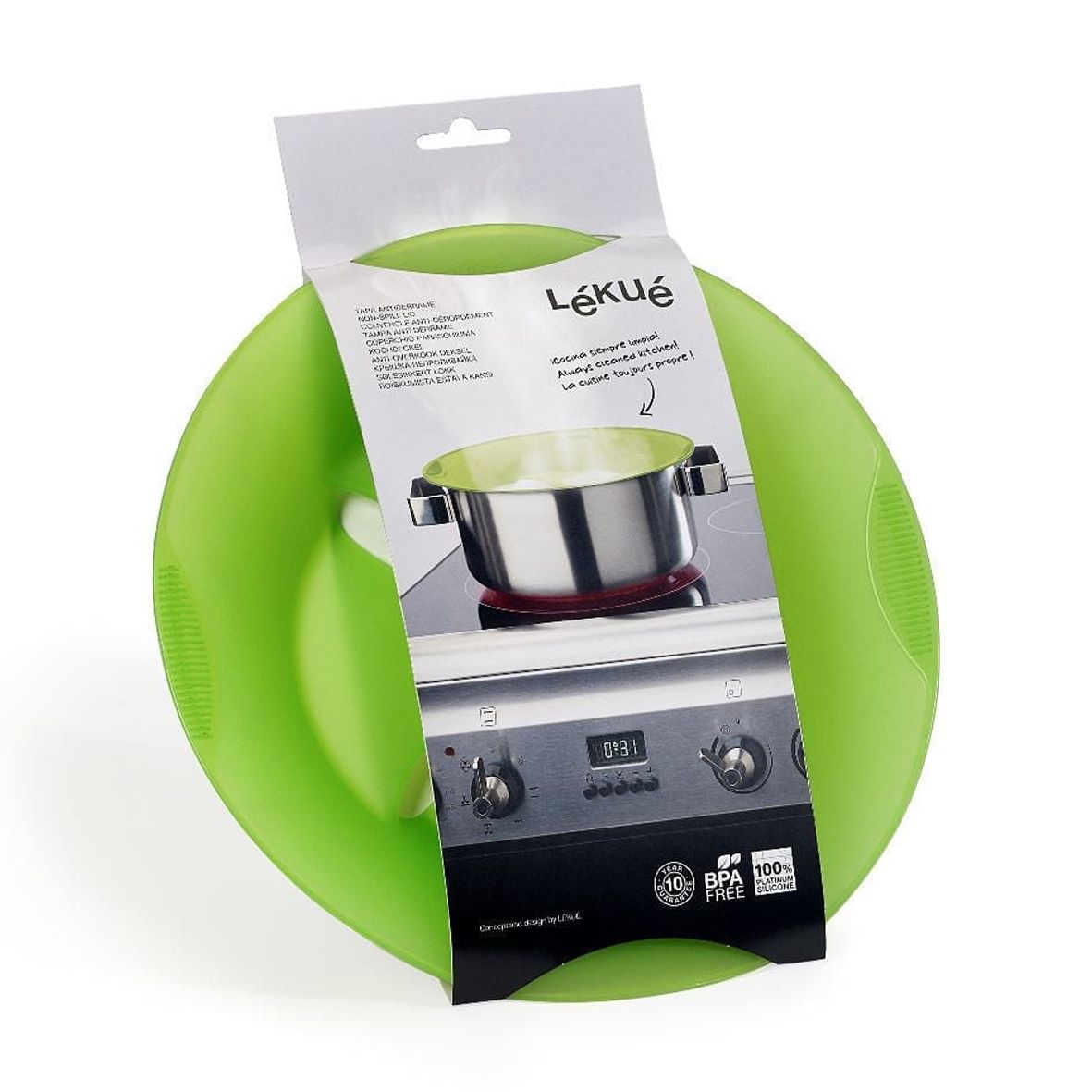 Lekue 22cm Non Spill Green Lid