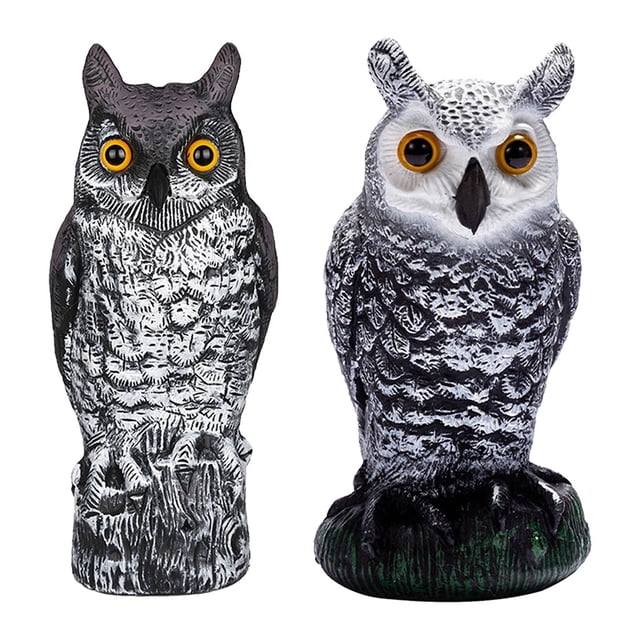 2 Pieces Owl Statue for Garden, Waterproof Realistic Vintage Fake Owl
