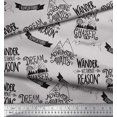 thumbnail image 3 of Soimoi Gray Rayon Fabric Dream Chaser Text Print Fabric by the Yard 42 Inch Wide, 3 of 5