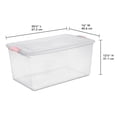 thumbnail image 2 of Sterilite 62 Liter Latch Box, Clear Plastic Storage Bin with Lid, Pink Latch, 2 of 4