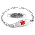 thumbnail image 1 of MedicEngraved Stainless Steel Custom Medical Alert Bracelet - 4mm Paperclip Link, 1 of 7