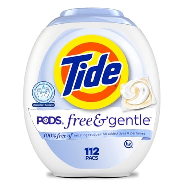 Tide Free & Gentle Laundry Detergent Pods, Unscented, 112 Count