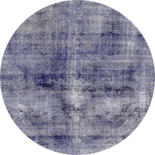 Ahgly Company Tapis d'Intérieur Ronds Abstraits Bleu Gris, Tapis de Zone Abstraits, 5 Pieds Rond