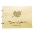 thumbnail image 1 of Personalized Handmade Rustic Wedding Wooden Guest Book Custom Name Engraved Advice Book, 1 of 6
