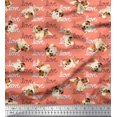 thumbnail image 1 of Soimoi polyester Crepe Fabric Love Text & Puppies Dog Print Sewing Fabric Yard 42 Inch Wide, 1 of 3