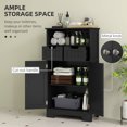thumbnail image 4 of kleankin Armoire de Rangement, Armoire de Salle de Bain avec Tablette Ajustable, Noir, 4 of 10