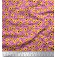 thumbnail image 1 of Soimoi Polyester Crepe Fabric Text & Tiger Face Cartoon Decor Fabric Printed Yard 52 Inch Wide, 1 of 3