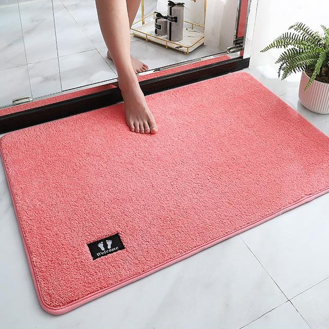 TopLLC Bathroom Rugs, Home Summer Carpet Front Door Carpet Super Absorbent Quick Drying Rubber Backing Non-slip Floor Mat Washable Super Soft Bathtub Carpet Bathroom Carpet Bathroom Rugs