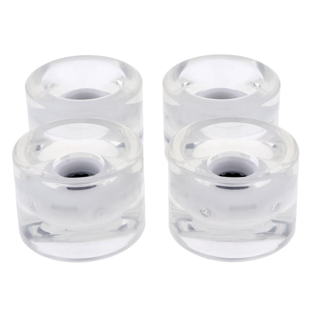 jinwen 4 Pcs Roues Lumineuses de 70 mm pour Planche à Roulettes Longboard Luisent la Nuit 78A Blanc