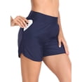 thumbnail image 3 of RELLECIGA Shorts de Bain Taille Haute pour Femmes avec Poches Protection Solaire UV, 3 of 6