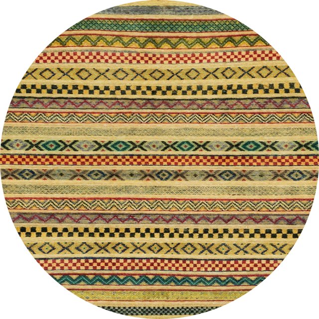 Ahgly Company Tapis d'Intérieur Ronds Abstraits Jaunes Abstraits pour Aire, 8 Pieds Rond