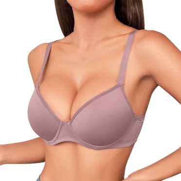 cfhntfmh Soutiens-Gorge Push up pour Femmes Doux Col en V Bretelle Ajustable Soutiens-Gorge Sans Coutures Confort Grande Taille Liftup Couleur Unie Soutiens-Gorge de Tous les Jours