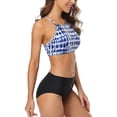 thumbnail image 3 of Charmo Maillots de Bain Bikini à Dos Nu pour Femmes, Col Montant, Deux Pièces, 3 of 6