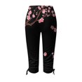 thumbnail image 5 of Pantalon Cargo pour Femmes à Coupe Décontractée par Generic TG, Capris Décontractés Noirs Unis, à Cordon, Raccourcis, Légers, 1 Unité, 5 of 5